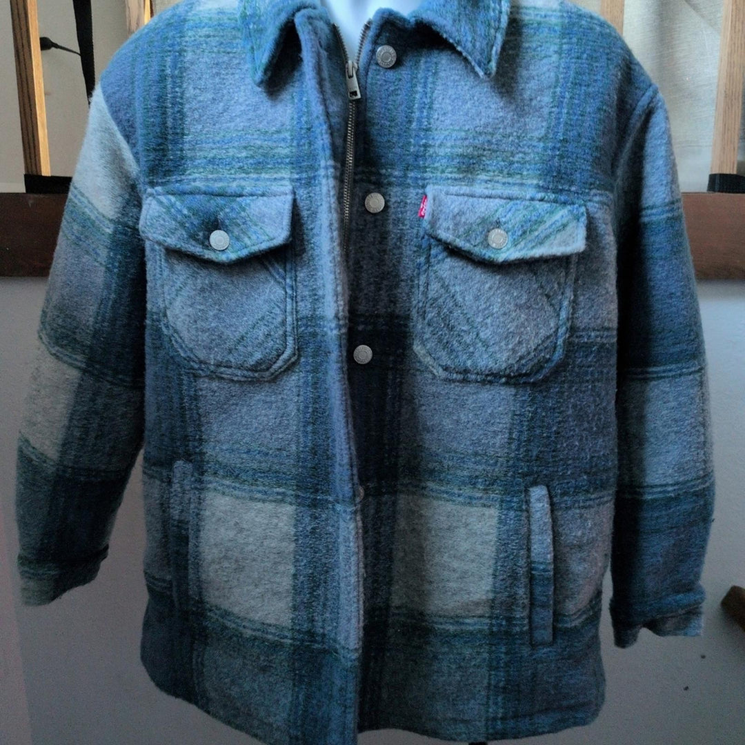 Levi's Fashion Shirt Jacket In Plaid Blue - Medium