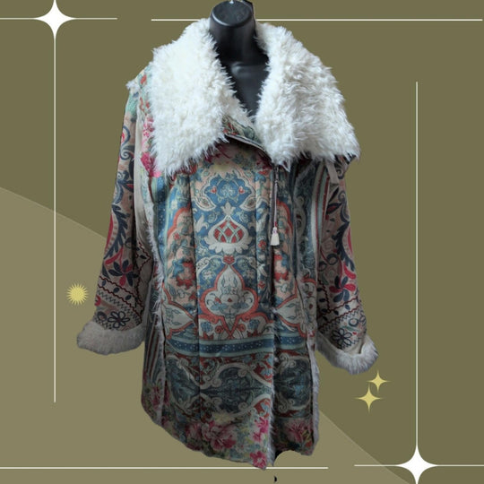 Johnny Was Halmstead Faux Suede Embroidered Coat - XL