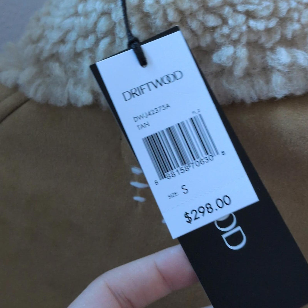 Driftwood Faux Suede Hand Embroidered Style Jacket - Small