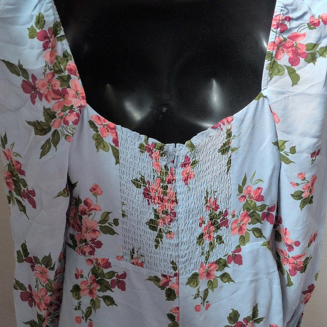 Reformation Shelby Blue Floral Midi Dress - 8