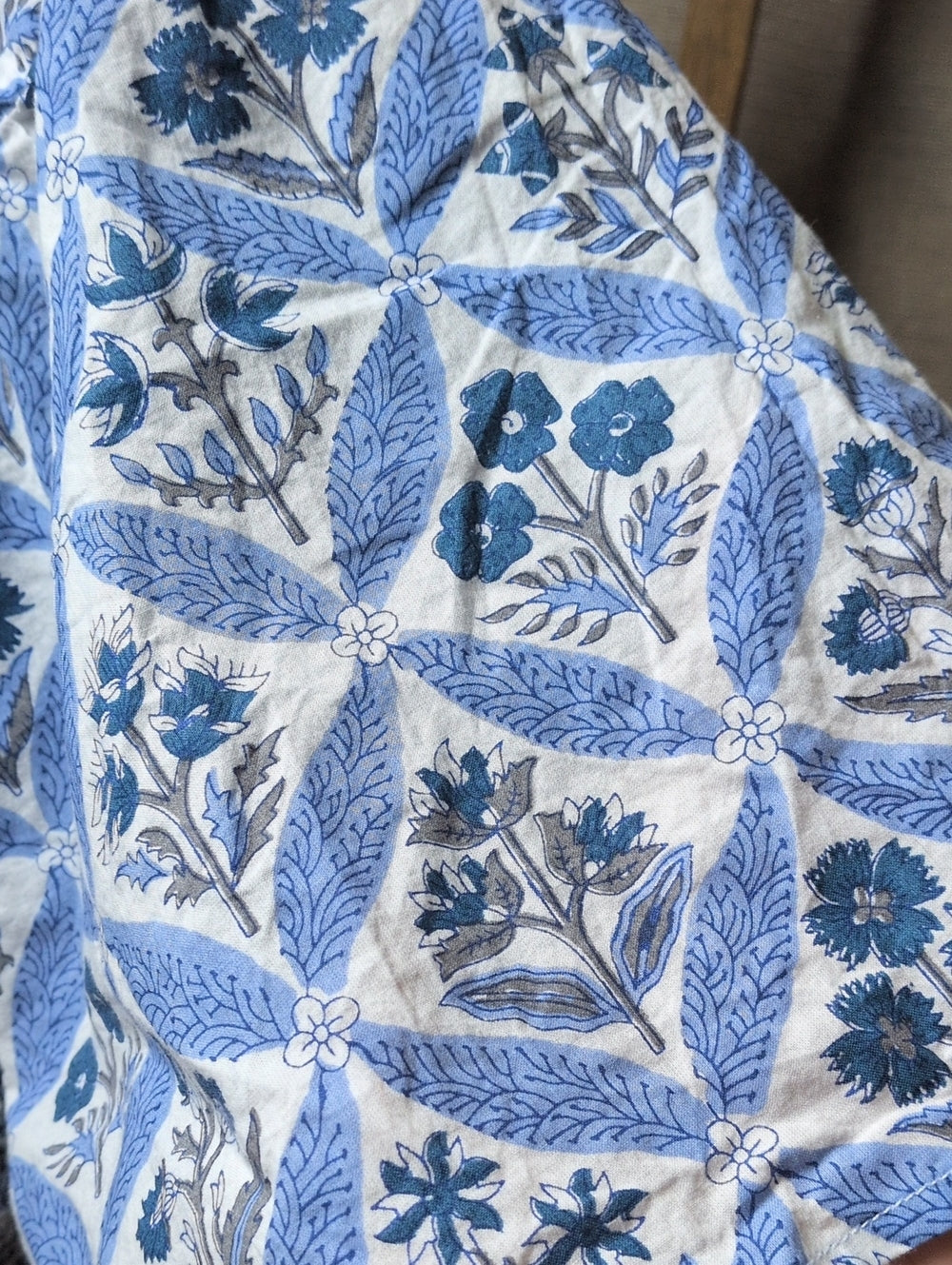 Pink City Prints Sky Blue Trellis Floral Lolita Maxi Dress - Medium