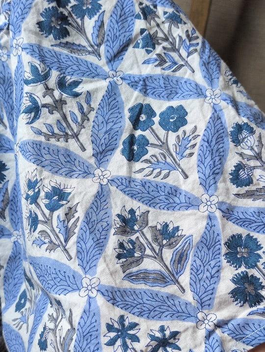 Pink City Prints Sky Blue Trellis Floral Lolita Maxi Dress - Medium