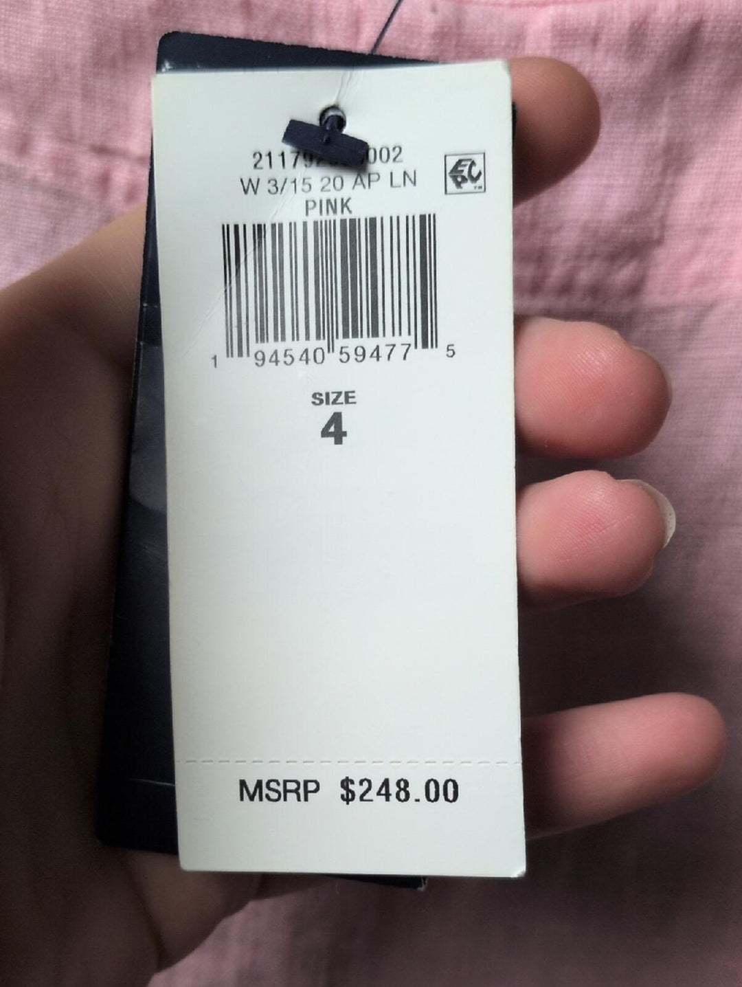 Polo Ralph Lauren Light Pink 100% Linen Midi Dress - US 4