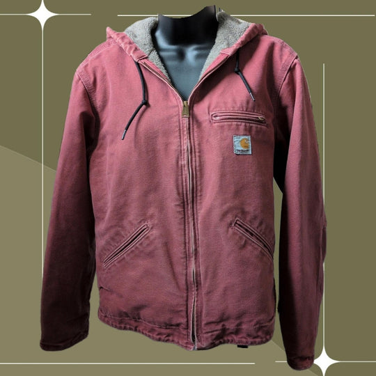 Carhartt Duck Canvas Sherpa Lined Jacket In Rose