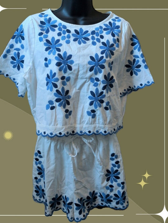 Two-piece outfit - Sézane Enaline Blouse and matching Matilio Shorts Size 40