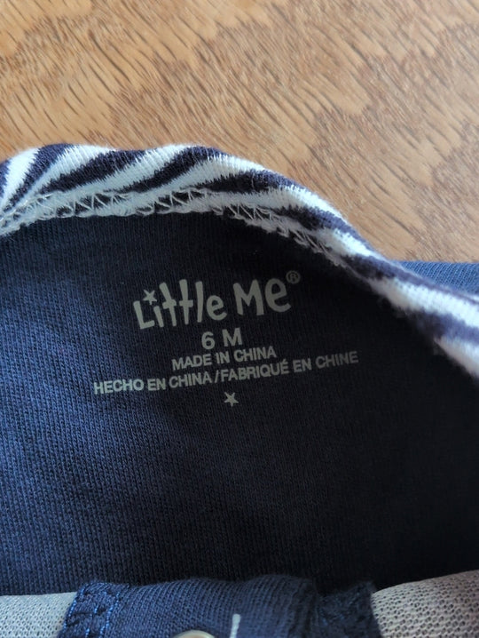 Little Me Boys Snap Sailboat Stripe Onesie Size 6mo
