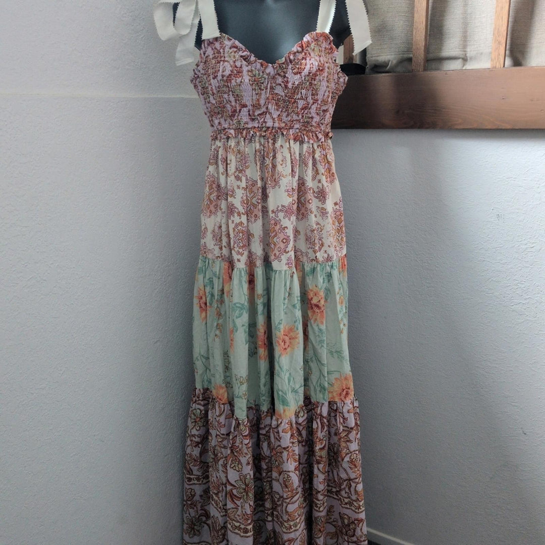 Free People Bluebell Tiered Floral Maxi Dress - Small