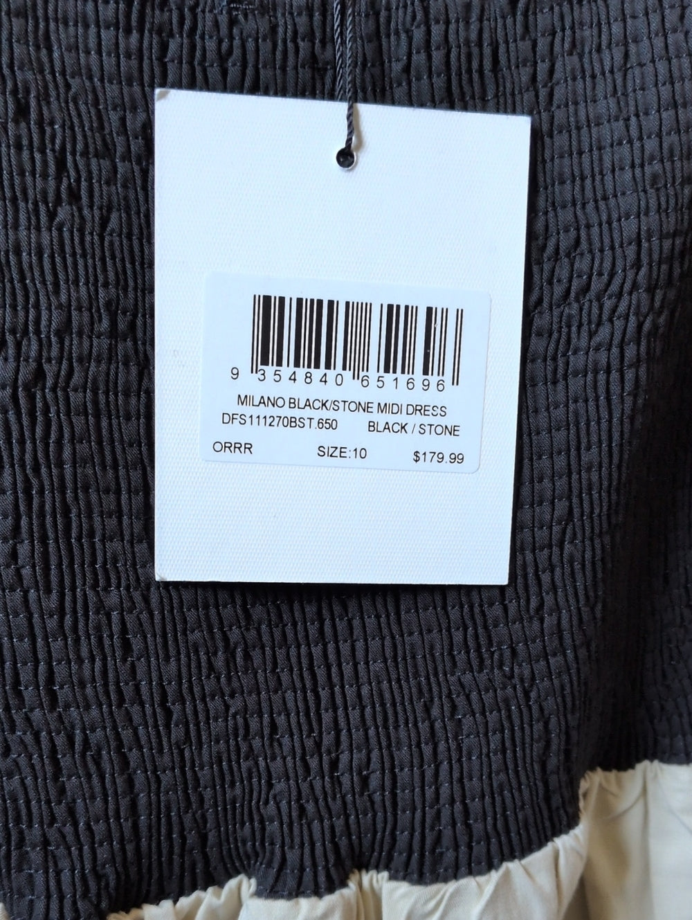 Dissh Milano Black/Stone Midi Dress Size Us 6