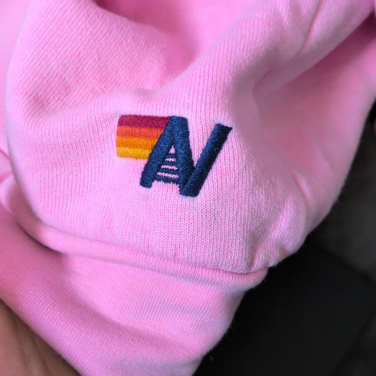 Aviator Nation Upcycled Light Pink Heart Sweater