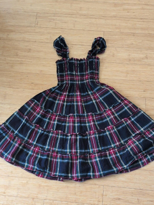 Hill House Plaid Lottie Nap Dress In Juniper Tartan Girls Dress - 9/10 Yrs