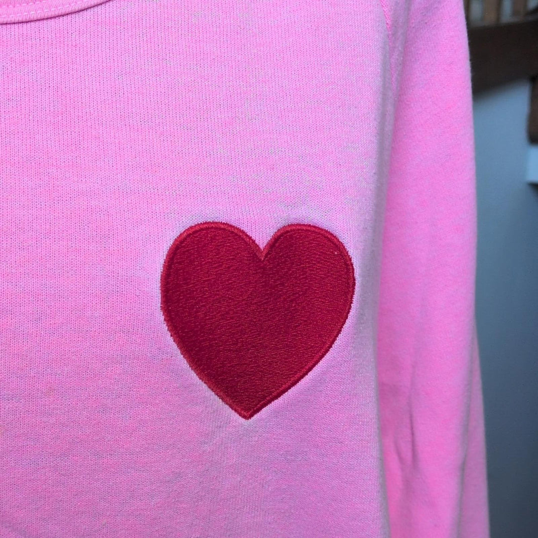 Aviator Nation Upcycled Light Pink Heart Sweater