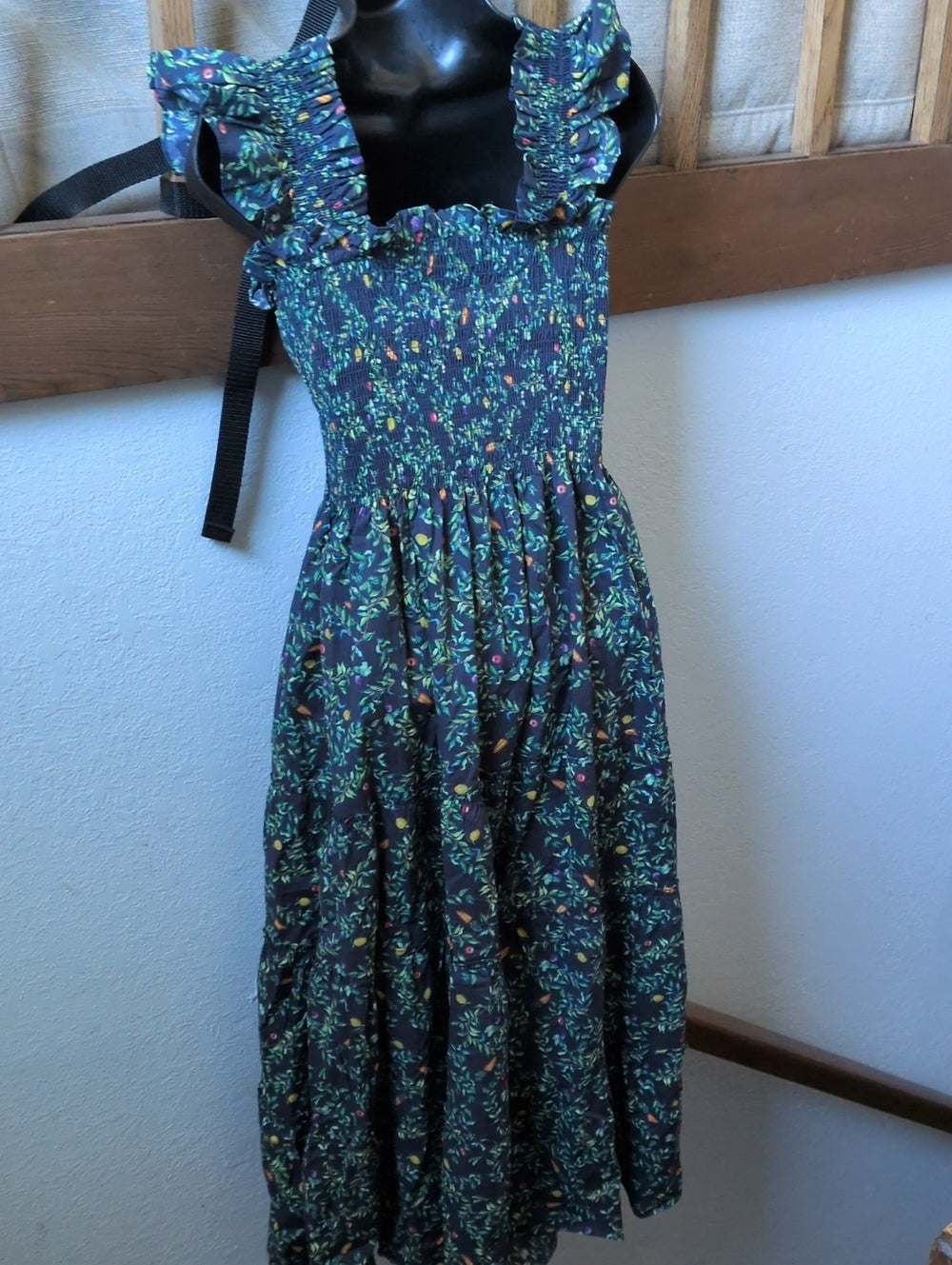 Hill House Home The Ellie Nap Dress  "Midnight Garden Poplin" print size xs