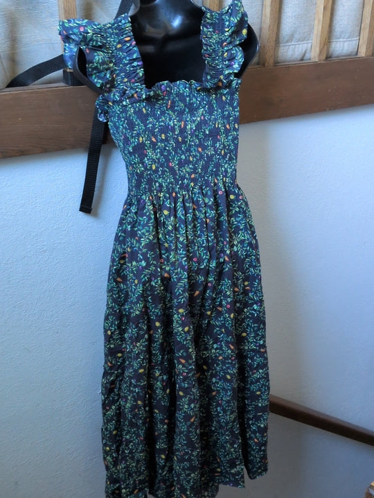 Hill House Home The Ellie Nap Dress  "Midnight Garden Poplin" print size xs