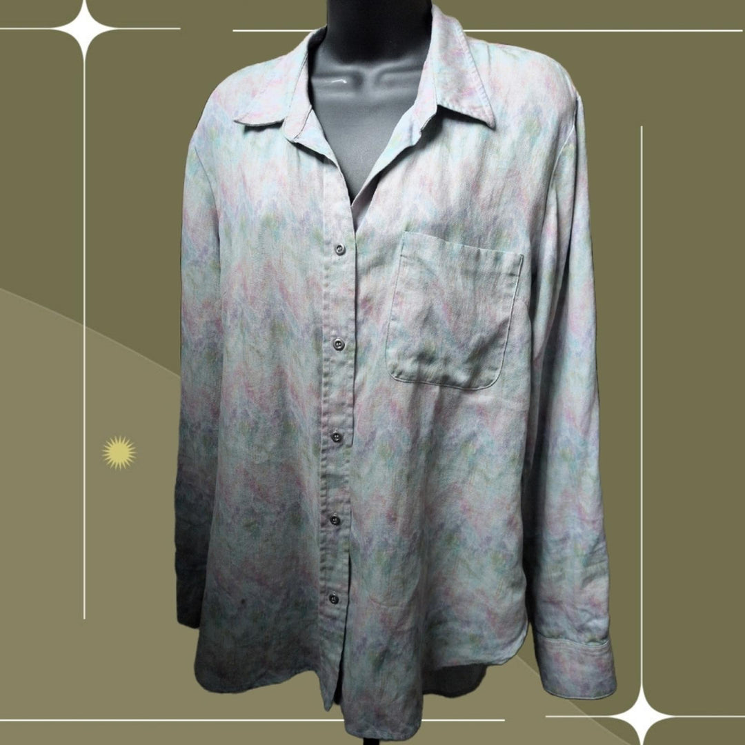 Billy T Colorburst Button Down Linen Shirt - Medium