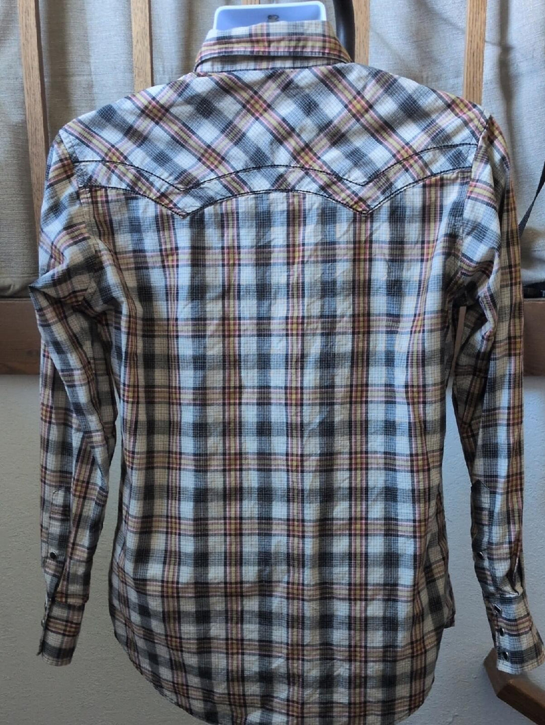 Vintage Wrangler Plaid Pearl Snap Button Down Shirt - Medium