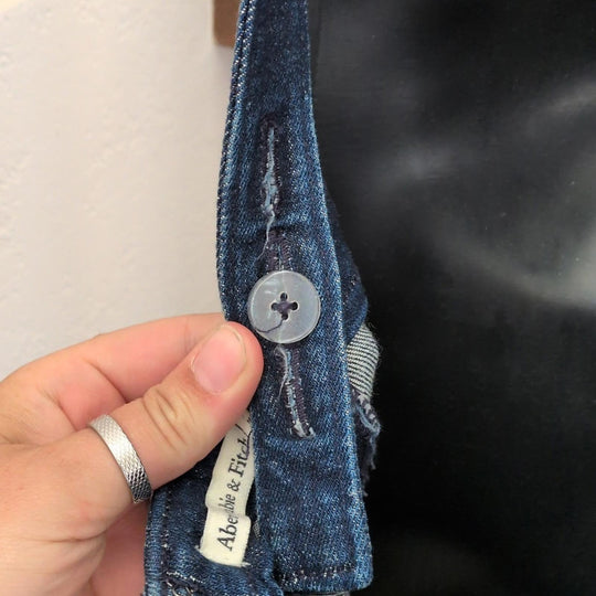 Abercrombie Mila Denim Midi Dress In Dark Denim - Medium
