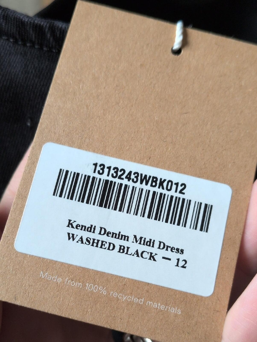 Reformation Kendi Denim Midi Dress In Washed Black Size 12
