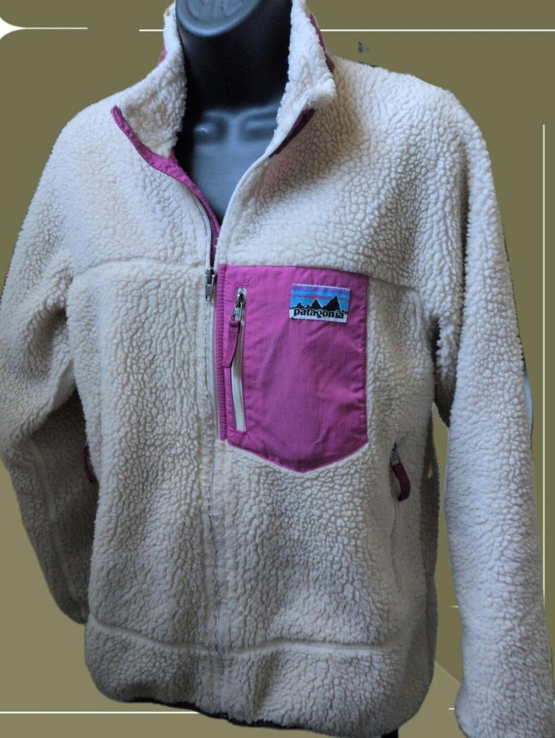 Patagonia Kids' Retro-X Fleece Jacket In Cream / Fuscia - XL