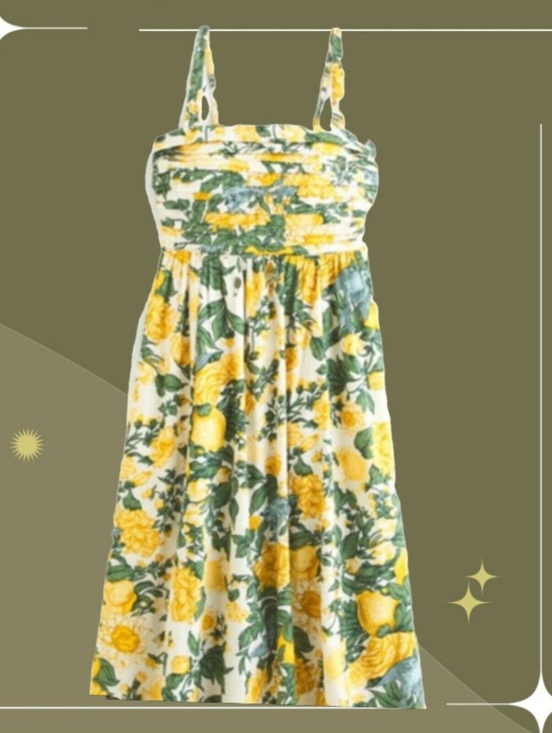Abercrombie And Fitch Emerson Poplin Floral And Bird Pattern Dress - XXL