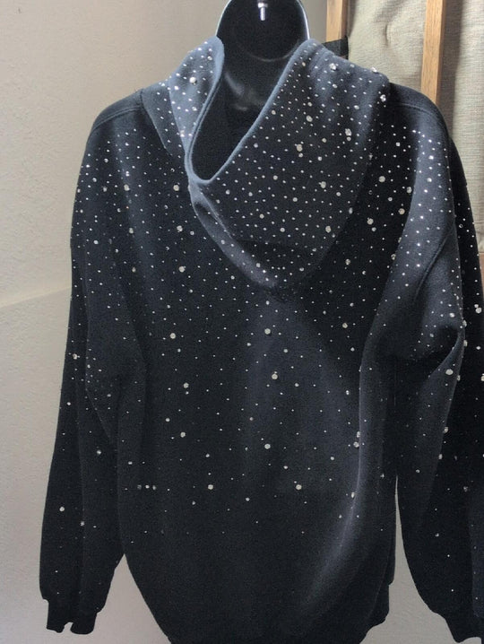 Tiktok Viral Vybes Galaxy Rhinestone Hoodie - L