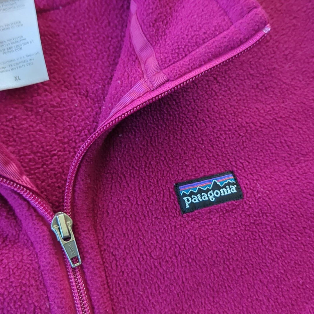 Deep Fuscia Patagonia Synchilla Zip Up - Girls XL