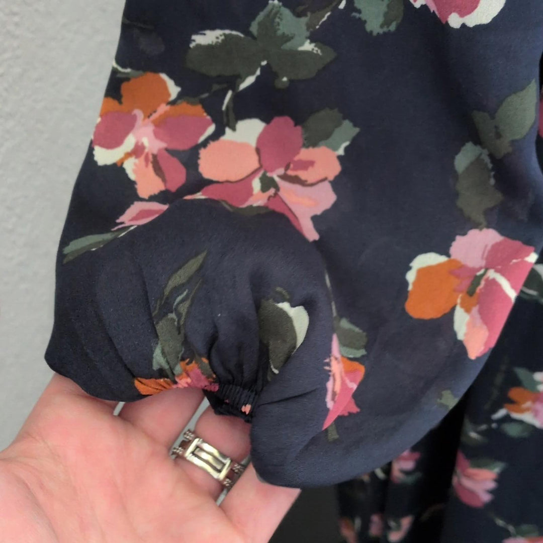 Abercrombie Long Sleeve Sweetheart Floral Midi Dress