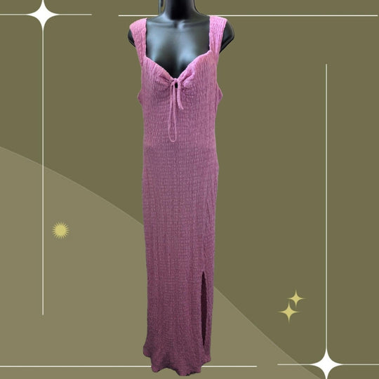 FP Beach Eleni Bodycon Pink Tie Maxi Dress - Medium
