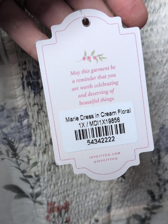 Ivy City Co Marie Midi Dress In Creme Floral Size 1X