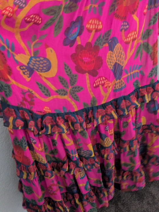 FARM Rio Sweet Forest pink floral print long-sleeve maxi dress - Small