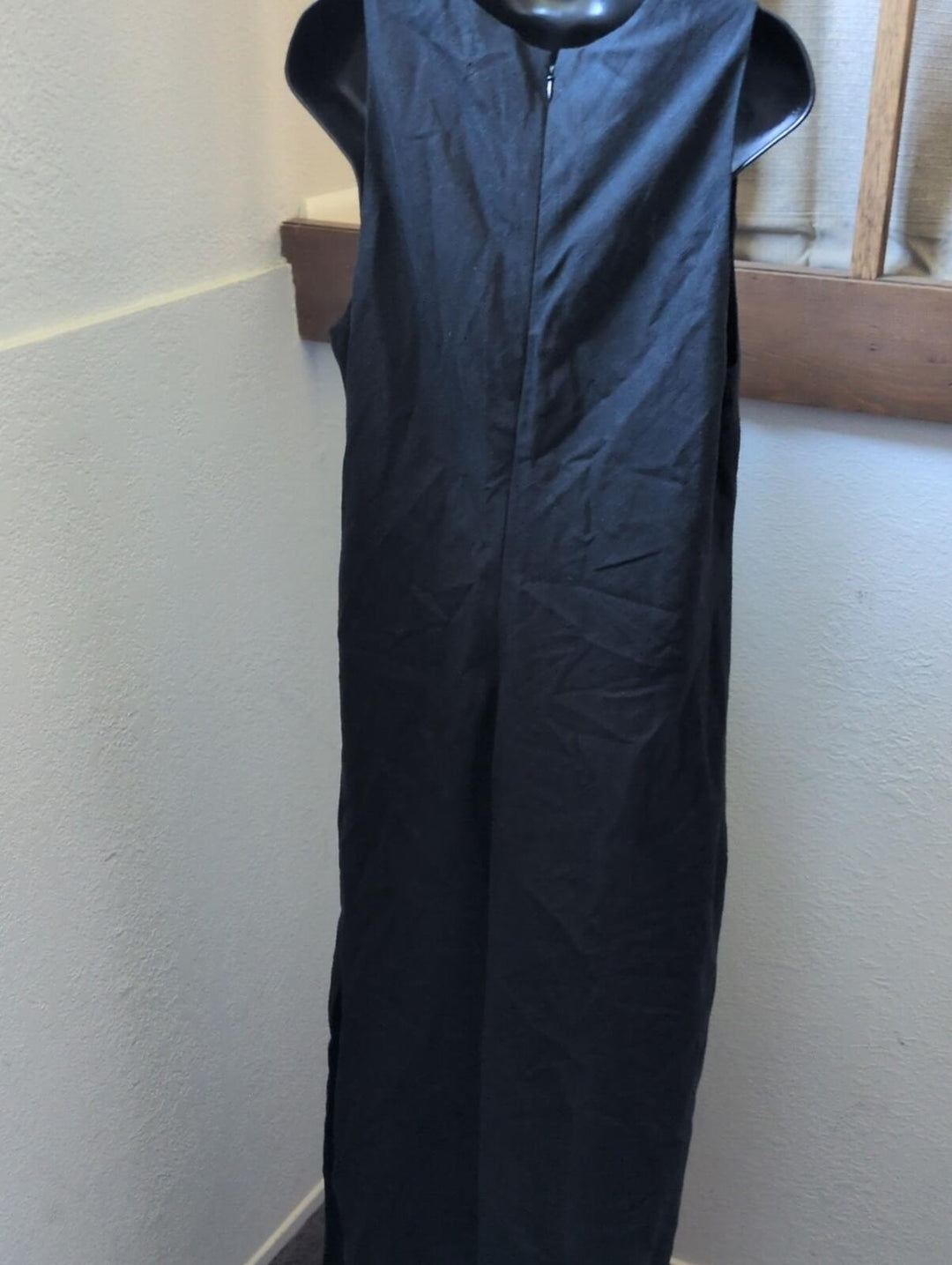 Abercrombie High Neck Linen Blend Dress In Black - LT