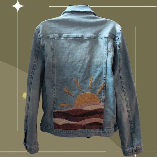 Driftwood Arizona Sunset Embroidered Jean Jacket - Large