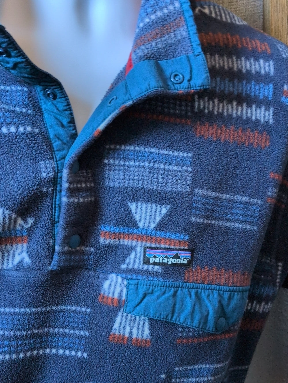 Patagonia Men’s Synchilla Snap-T Pullover in the "River Tribe" size m