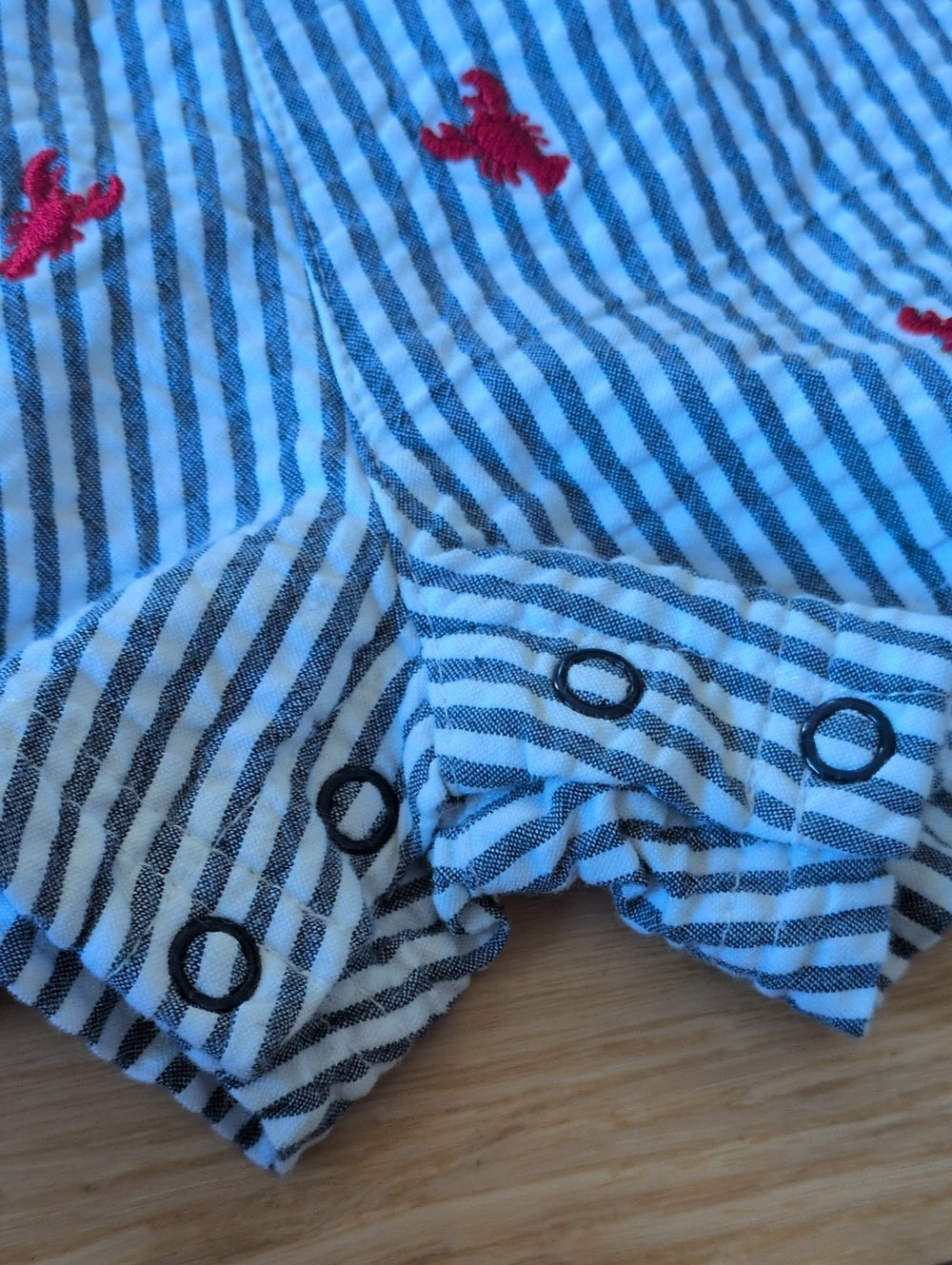 Little Me Striped Lobster Overalls 6m