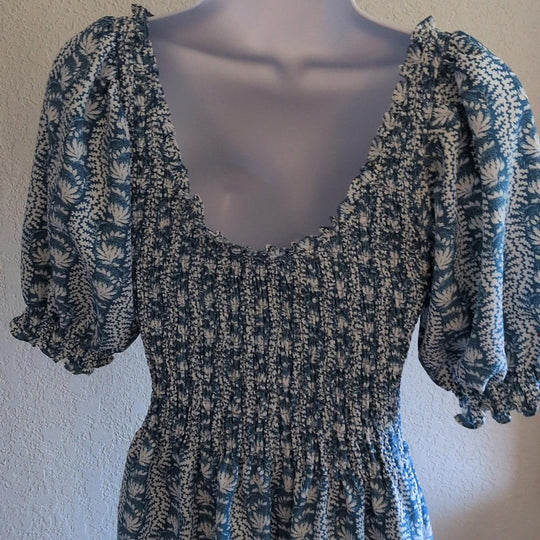 Hill House home rare Louisa nap dress in trailing blue vine