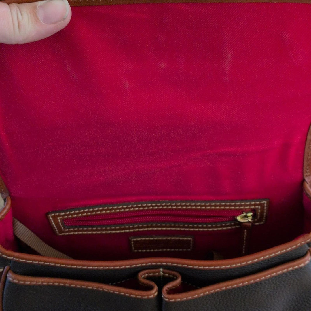 Dooney And Bourke Pebble Leather Ellie Crossbody Brown/Saddle