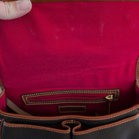 Dooney And Bourke Pebble Leather Ellie Crossbody Brown/Saddle