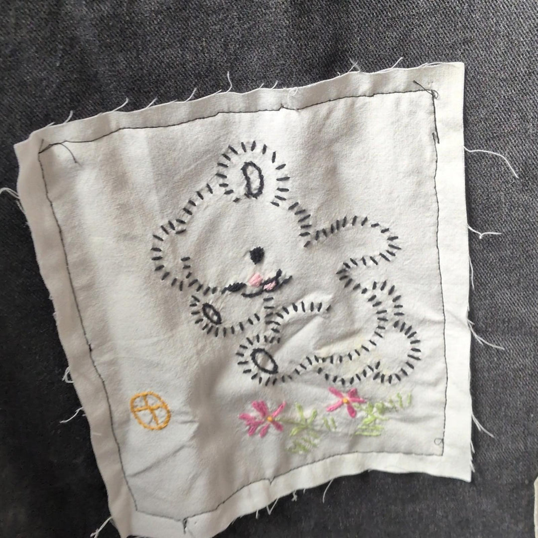 Upcycled By Unpacka Embroidered Vintage Bear Jacket - Medium
