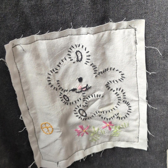 Upcycled By Unpacka Embroidered Vintage Bear Jacket - Medium