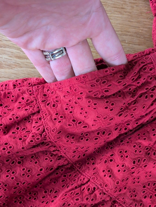 Kate Quinn Red Eyelet Tiered Prairie Dress Size 18-24 Mo