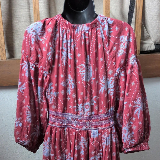 Free People Golden Hour Maxi Dress In Wine Combo - Medium