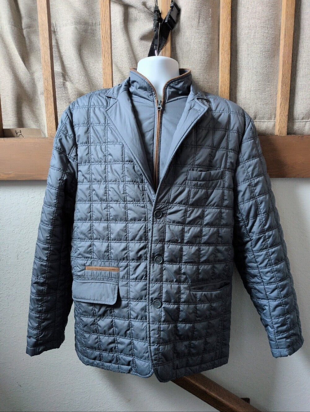 Tailorbyrd Men's Quilted Dickey Blazer Jacket est size L