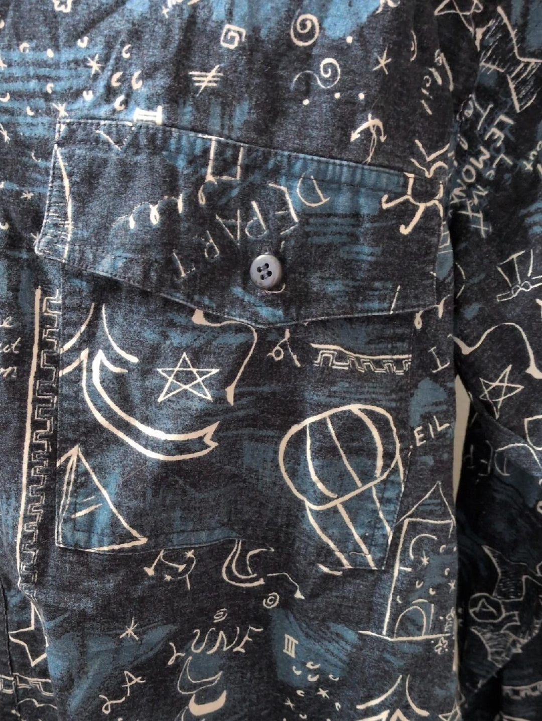 Paco Calvari Vintage Space And Sea Doodles Shirt - 43/44 (XL)