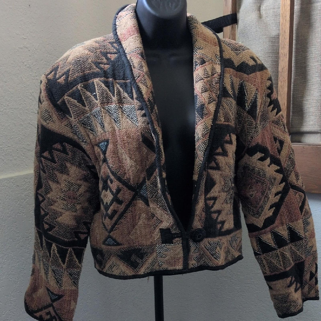 Vintage Flashback Southwestern Cropped Jacket - Medium