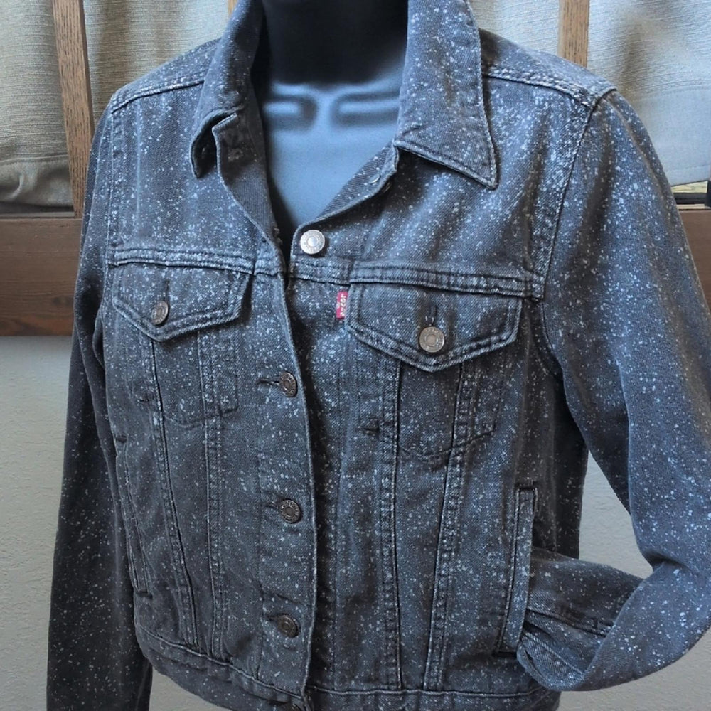 Levi's Light Acid Wash White Paint Splatter Jean Jacket - Small