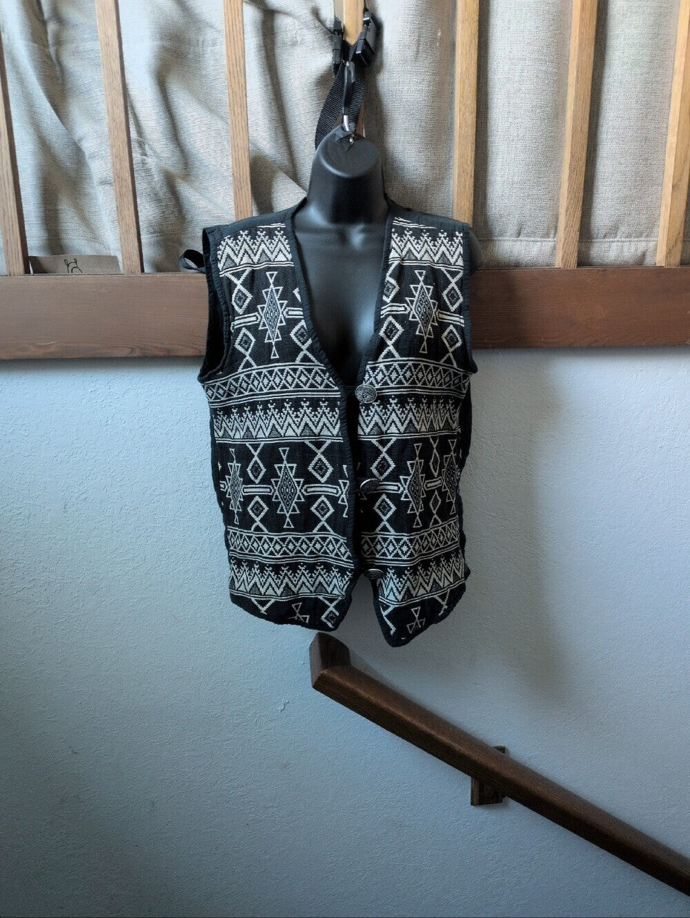 Vintage Flashback Aztec Kilim Style Vest Size L