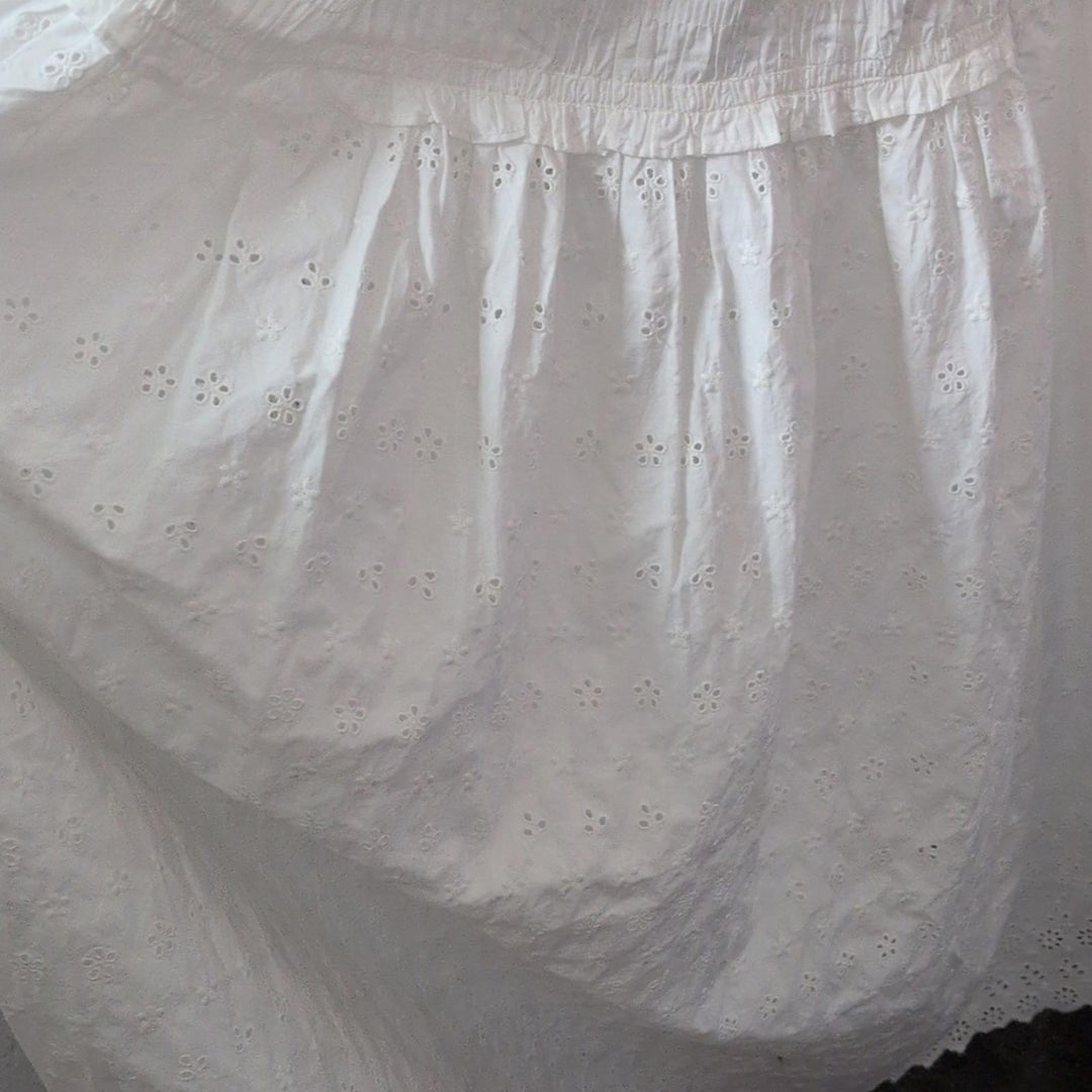 Gap X Doen White Eyelet Tiered Dress - Large