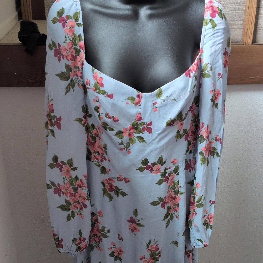 Reformation Shelby Blue Floral Midi Dress - 8