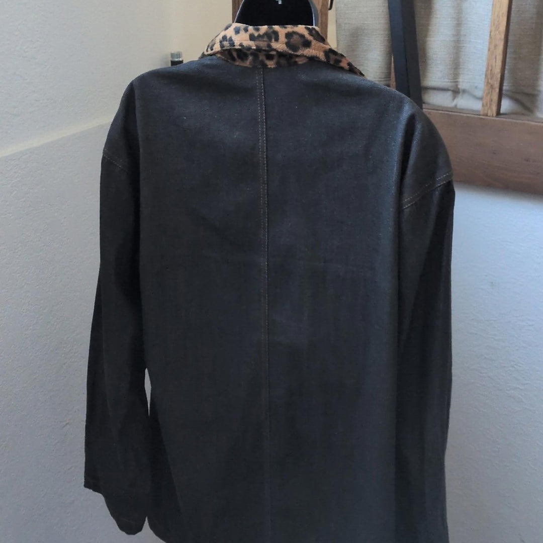 Casey Coleman Rare Embroidered Vintage Leopard Accessory Print Chore Jacket  - M/L