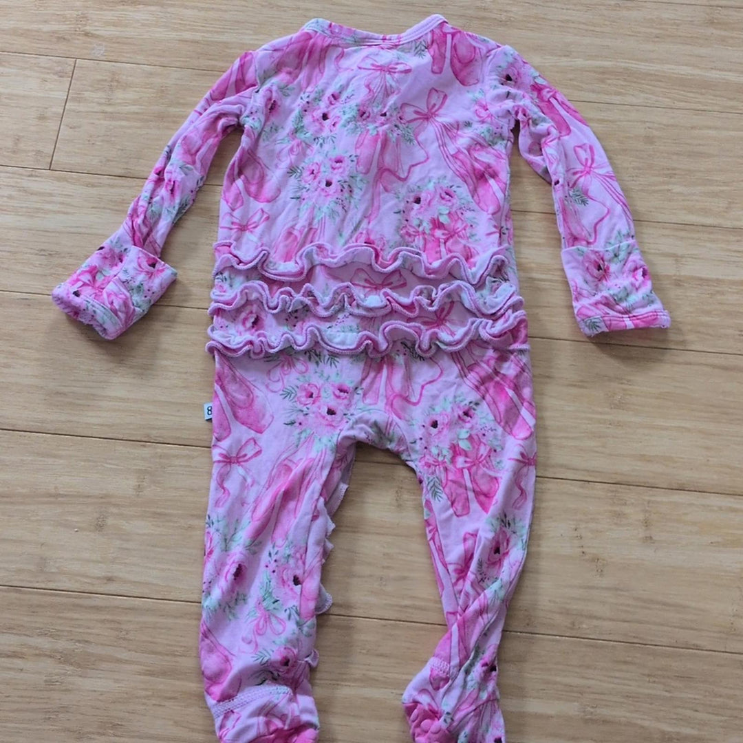 Bums And Roses Ballet Footie Size 3-6 Months