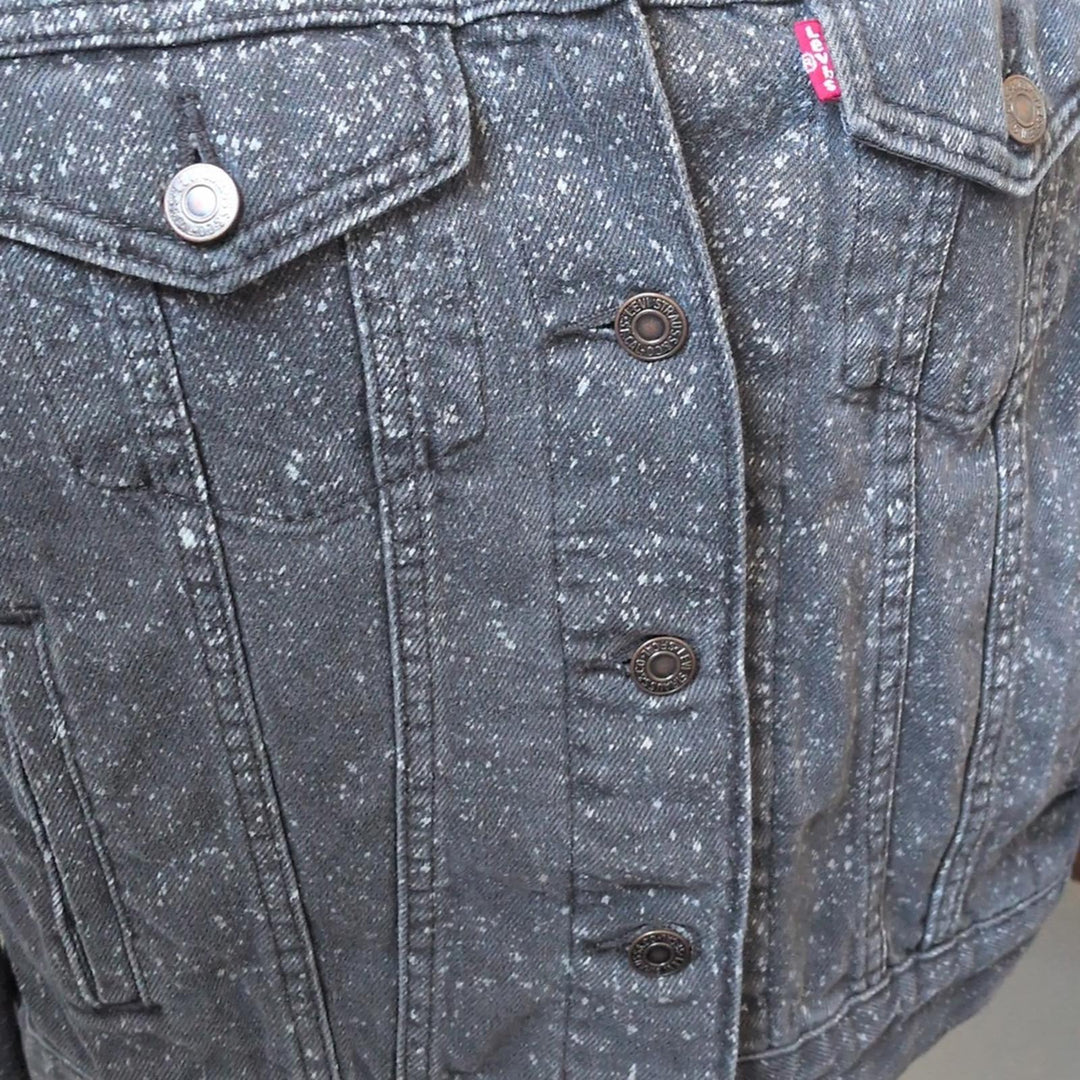Levi's Light Acid Wash White Paint Splatter Jean Jacket - Small